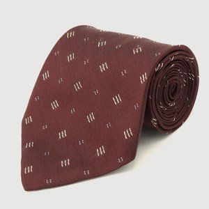 Kenneth Cole Silk Burgundy Cream Foulard Neck Tie